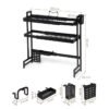 40 Over Sink Dish Drying Rack – Adjustable, Expandable, and Rust-Resistant 2-Tier Dish Drainer