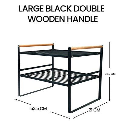 Kitchen Shelf Organizer with Wooden Handles