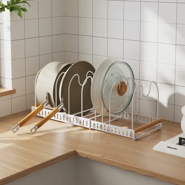 Hdffb128cce5a4853a8171cc6ff023b65C Expandable Pan and Lid Organizer Rack